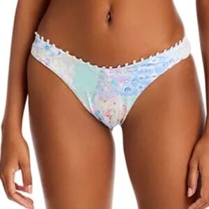 NWT Capittana Dora Patchwork Floral Looped Trim Cheeky Bikini Bottoms Sz Medium